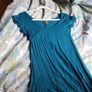 Blue short sleeve scoop neck Maxi dress
